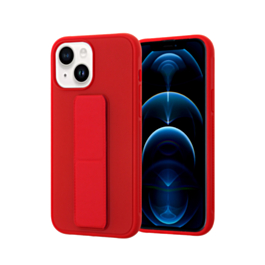 iPhone 14 Plus / 15 Plus Hand Strap Vertical Magnetic Kickstand Case - RED (Only Ground Shipping)