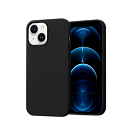 iPhone 14 Plus / 15 Plus Soft Solid Silicone Case (Full Buttom Cover) - BLACK (Only Ground Shipping)
