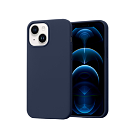 iPhone 14 Plus / 15 Plus Soft Solid Silicone Case (Full Buttom Cover) - NAVY BLUE (Only Ground Shipping)