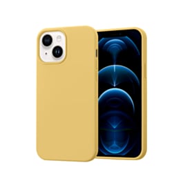 iPhone 14 Plus / 15 Plus Soft Solid Silicone Case (Full Buttom Cover) - YELLOW (Only Ground Shipping)