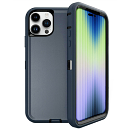 Heavy Duty Case for iPhone 15 Pro (DARK BLUE & BLACK) (Only Ground Shipping)