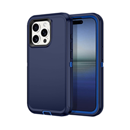 Heavy Duty Case for iPhone 15 Pro (NAVY BLUE) (Only Ground Shipping)