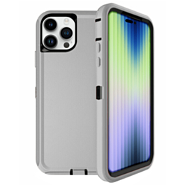 Heavy Duty Case for iPhone 15 Pro (GRAY & BLACK) (Only Ground Shipping)