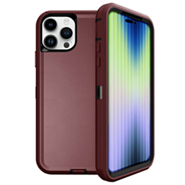 Heavy Duty Case for iPhone 15 Pro (MAROON & BLACK) (Only Ground Shipping)