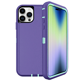Heavy Duty Case for iPhone 15 Pro (PURPLE & TEAL) (Only Ground Shipping)