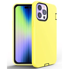 Silicone Design Heavy Duty Case - YELLOW for iPhone 15 Pro (Only Ground Shipping)