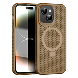 Heat Dissipation Case with Kickstand - BROWN for iPhone 15 Pro (Only Ground Shipping)