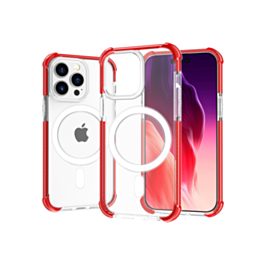 Dual Layer Cases with Wireless Charging - RED for iPhone 15 Pro (Only Ground Shipping)