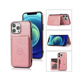 Leather Pocket Wallet Case - PINK for iPhone 15 Pro (Only Ground Shipping)