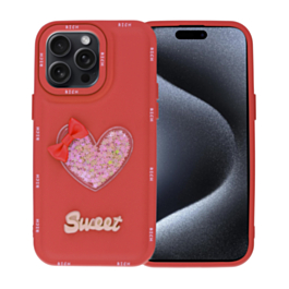 Luxury Sweet Fancy Soft Case - RED for iPhone 15 Pro (Only Ground Shipping)
