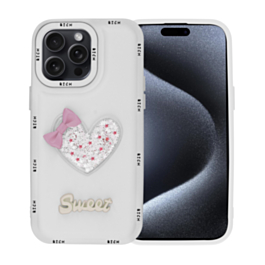 Luxury Sweet Fancy Soft Case - WHITE for iPhone 15 Pro (Only Ground Shipping)