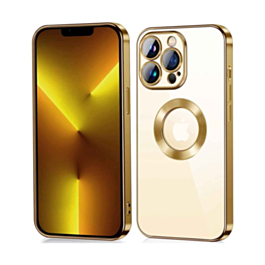 Shiny Wireless Charging Clear Case - GOLD for iPhone 15 Pro (Only Ground Shipping)