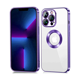 Shiny Wireless Charging Clear Case - PURPLE for iPhone 15 Pro (Only Ground Shipping)