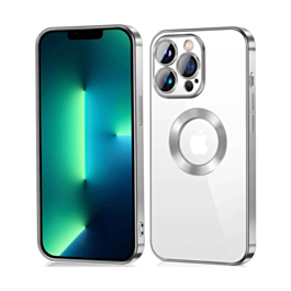 Shiny Wireless Charging Clear Case - SILVER for iPhone 15 Pro (Only Ground Shipping)