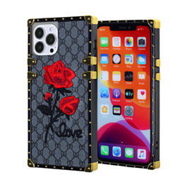 Luxury Square Case - LOVE BLUE for iPhone 15 Pro (Only Ground Shipping)