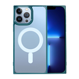 Square Wireless Charging Clear Case - GREEN for iPhone 15 Pro (Only Ground Shipping)