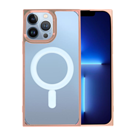 Square Wireless Charging Clear Case - PINK for iPhone 15 Pro (Only Ground Shipping)