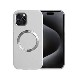 Soft Solid Silicone Case with Wireless Charging - WHITE for iPhone 15 Pro (Only Ground Shipping)