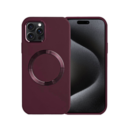 Soft Solid Silicone Case with Wireless Charging - MAROON for iPhone 15 Pro (Only Ground Shipping)
