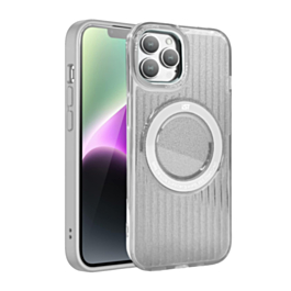 Shiny Hard PC Rear / Soft TPU Wireless Charging Case - CLEAR for iPhone 15 Pro (Only Ground Shipping)