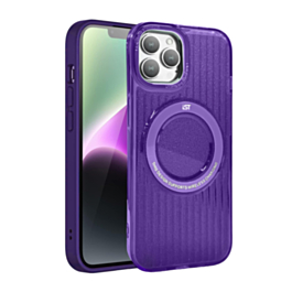 Shiny Hard PC Rear / Soft TPU Wireless Charging Case - PURPLE for iPhone 15 Pro (Only Ground Shipping)
