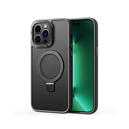 Carbon Wireless Charging Case with Ring Stand - BLACK for iPhone 15 Pro Max (Only Ground Shipping)