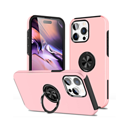 Dual Layer Case with Magnetic Ring - PINK for iPhone 15 Pro (Only Ground Shipping)