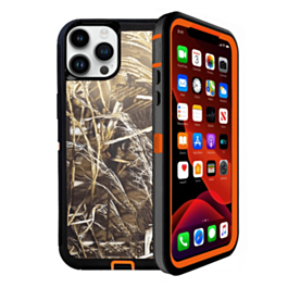 Heavy Duty Case for iPhone 15 Pro (CAMO ORANGE) (Only Ground Shipping)