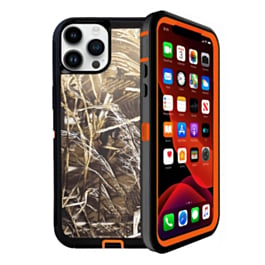 Heavy Duty Case for iPhone 15 Pro Max (CAMO ORANGE) (Only Ground Shipping)