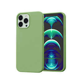 Soft Solid Silicone Case (Full Buttom Cover) - LIGHT GREEN for iPhone 15 Pro (Only Ground Shipping)