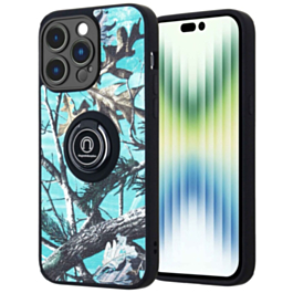 Pattern Design Hard PC Rear / Soft TPU Case with I- ring Holder - Style 5 for iPhone 15 Pro (Only Ground Shipping)