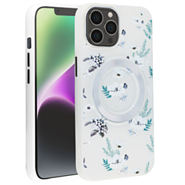 Flower Design Wireless Charging Case - WHITE for iPhone 15 Pro (Only Ground Shipping)