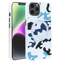 Camouflage Design Wireless Charging Case - WHITE for iPhone 15 Pro (Only Ground Shipping)