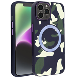 Camouflage Design Wireless Charging Case - BLACK for iPhone 15 Pro (Only Ground Shipping)