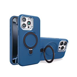 Support Heavy Duty Case with Wireless Charging Kickstand - ROYAL BLUE for iPhone 15 Pro Max (Only Ground Shipping)