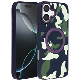 Camouflage Design Wireless Charging Case - BLACK for iPhone 16 (Only Ground Shipping)