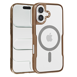 Glossy & Transparent Magnetic Case - DESERT GOLD for iPhone 16 (Only Ground Shipping)