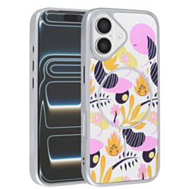 Dual Layer Flower Design Magsafe Cases - WHITE for iPhone 16 (Only Ground Shipping)