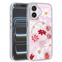 Dual Layer Flower Design Magsafe Cases - LIGHT PINK for iPhone 16 (Only Ground Shipping)