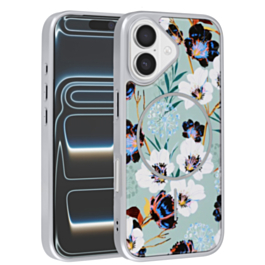 Dual Layer Flower Design Magsafe Cases - GREEN for iPhone 16 (Only Ground Shipping)