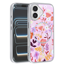 Dual Layer Flower Design Magsafe Cases - PINK for iPhone 16 (Only Ground Shipping)