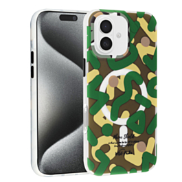 Graffiti Design with Wireless Charging Magnetic Case - GREEN for iPhone 16 (Only Ground Shipping)
