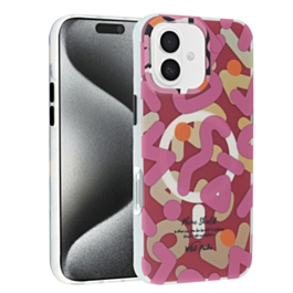 Graffiti Design with Wireless Charging Magnetic Case - PINK for iPhone 16 (Only Ground Shipping)