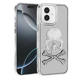 Transparent Skull Design Case - WHITE for iPhone 16 (Only Ground Shipping)