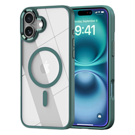 Shiny Magnetic Clear Cases - GREEN for iPhone 16 Plus (Only Ground Shipping)