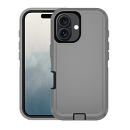 Heavy Duty Case for iPhone 16 Plus (DARK GRAY & BLACK) (Only Ground Shipping)