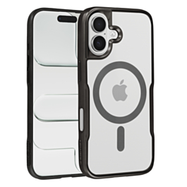 Glossy & Transparent Magnetic Case - BLACK for iPhone 16 Plus (Only Ground Shipping)