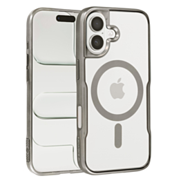Glossy & Transparent Magnetic Case - TITANIUM for iPhone 16 Plus (Only Ground Shipping)