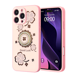 Luxury Diamond Shiny Cases with Ring - PINK for iPhone 16 Pro (Only Ground Shipping)