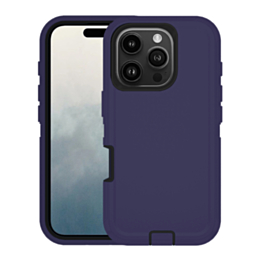 Heavy Duty Case for iPhone 16 Pro (NAVY BLUE & BLACK) (Only Ground Shipping)